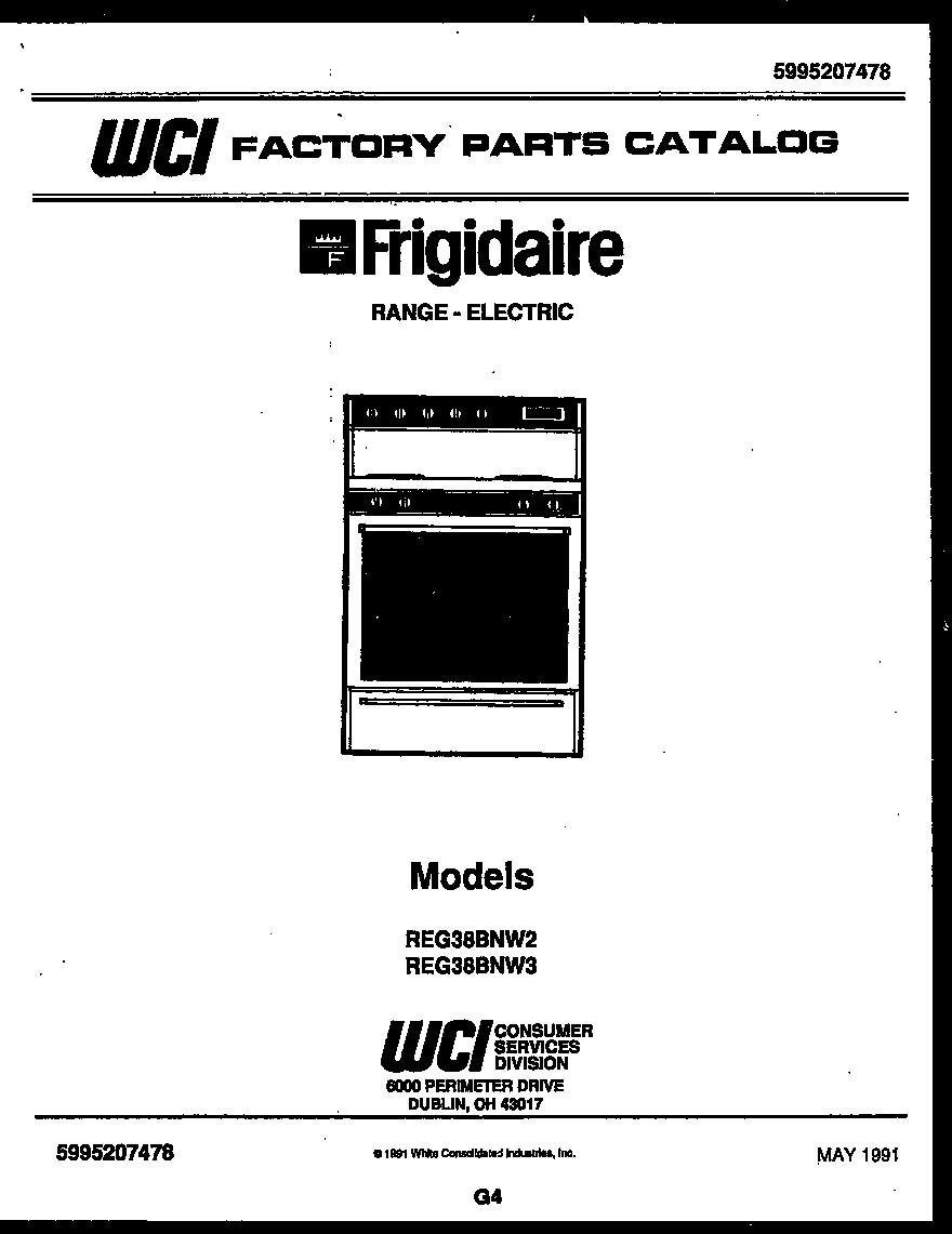 Frigidaire REG38BNL3 cover diagram