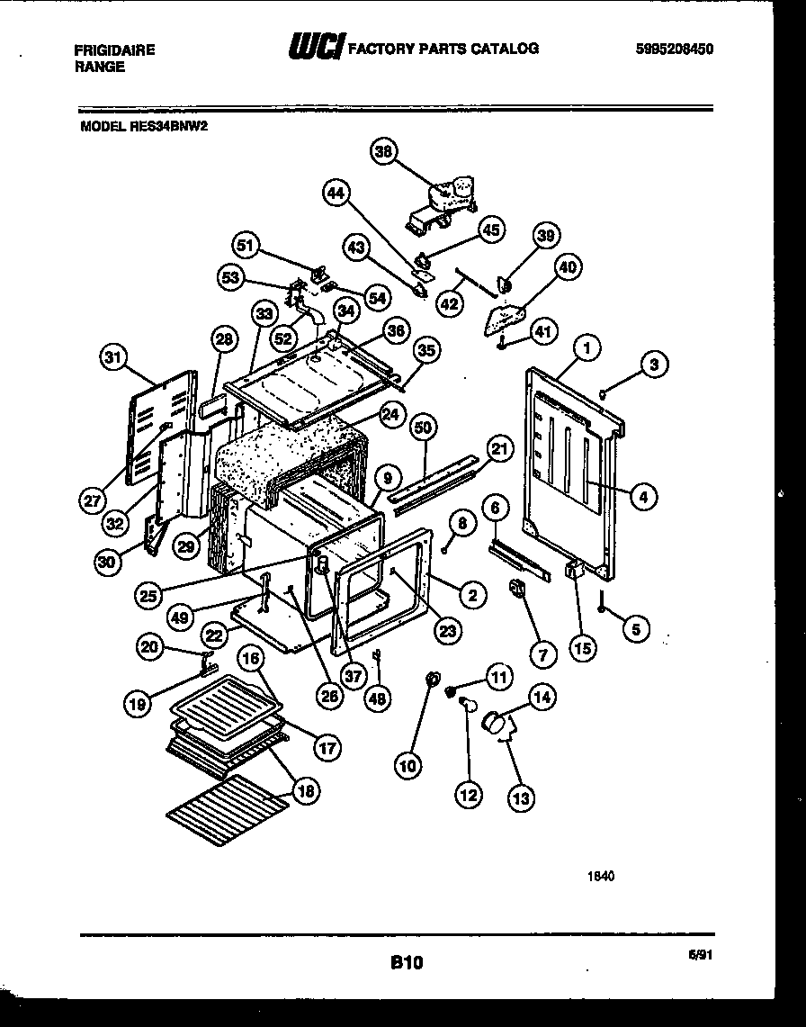 Frigidaire RES34BNW2 body parts diagram