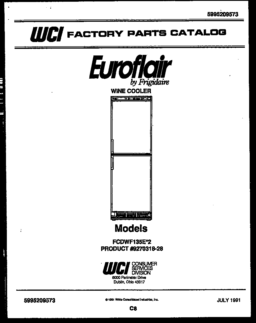 Frigidaire FCDWF135E2 cover diagram