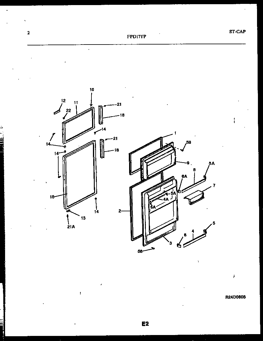 Frigidaire FPD17TPW0 door parts diagram