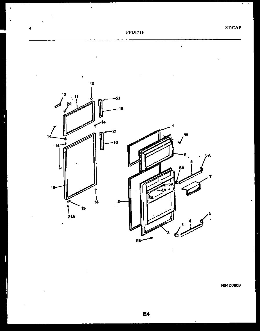 Frigidaire FPD17TPW0 door parts diagram