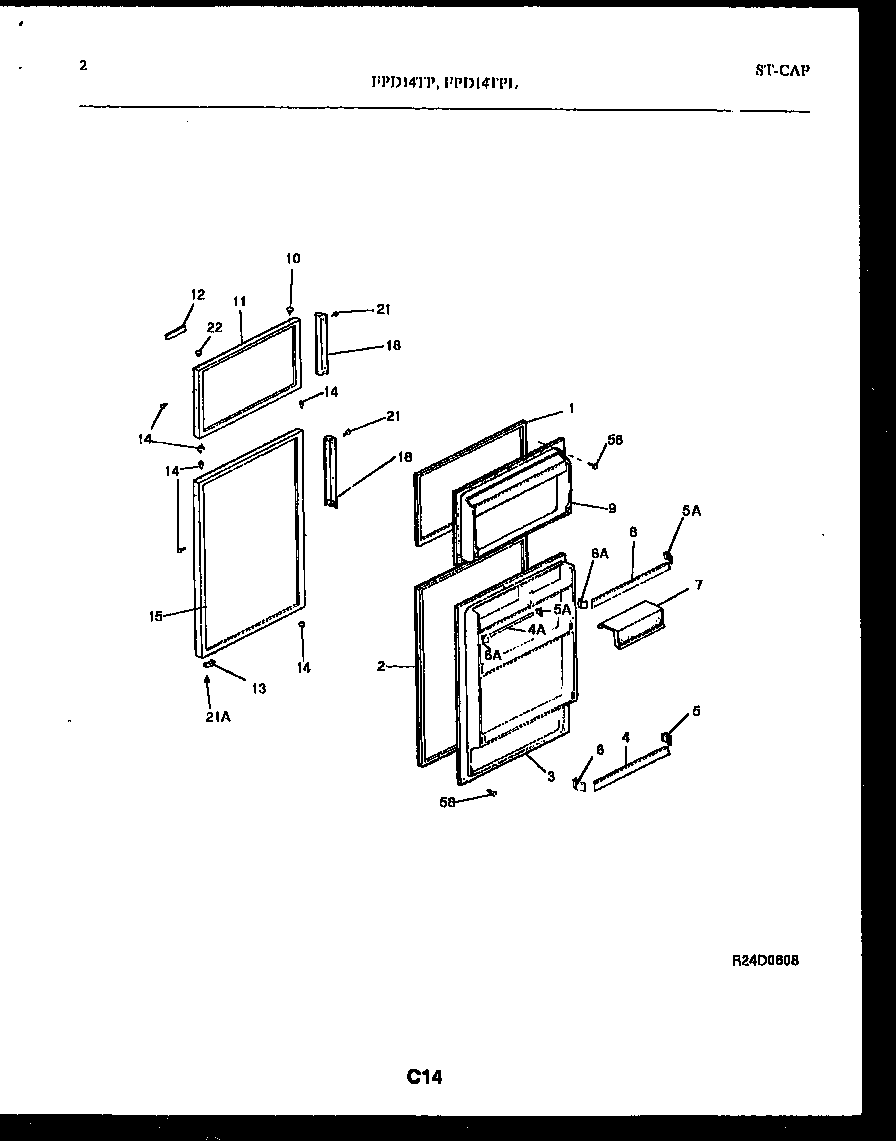 Frigidaire FPD14TPH0 door parts diagram
