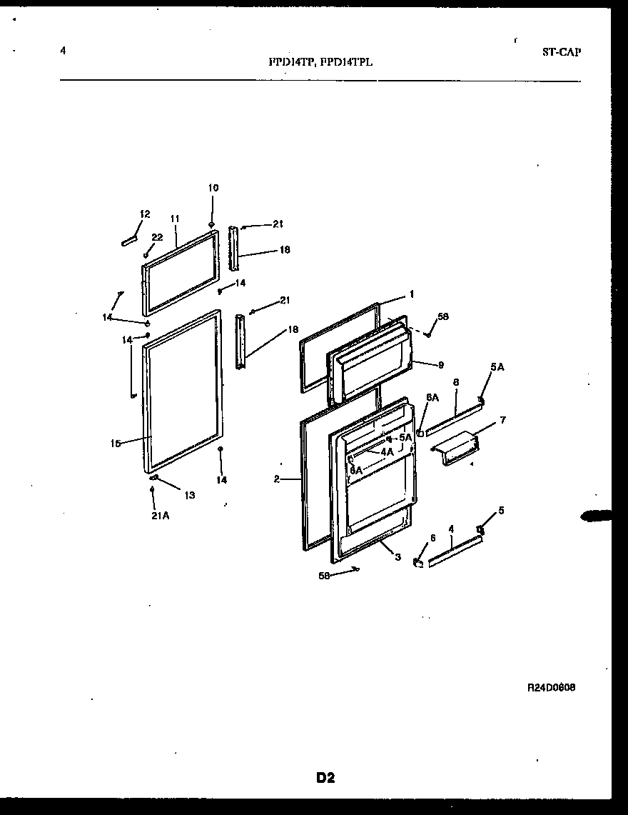 Frigidaire FPD14TPH0 door parts diagram