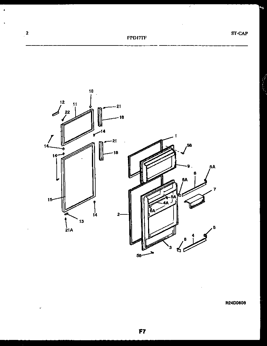 Frigidaire FPD17TFW1 door parts diagram