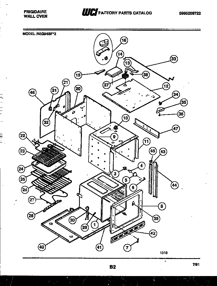 Frigidaire REG94BF2 body parts diagram