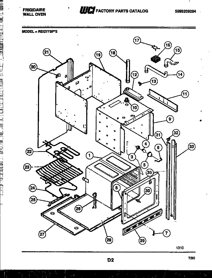 Frigidaire REG77BF2 body parts diagram