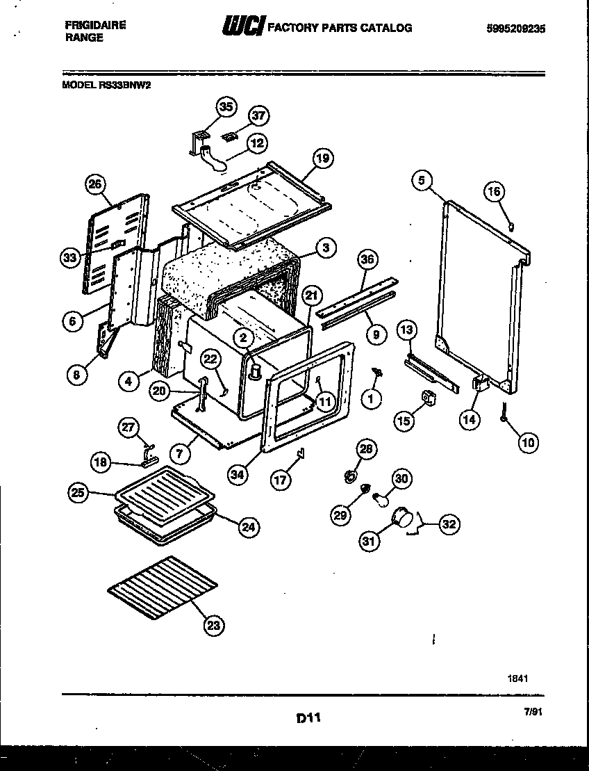 Frigidaire RS33BNW2 body parts diagram