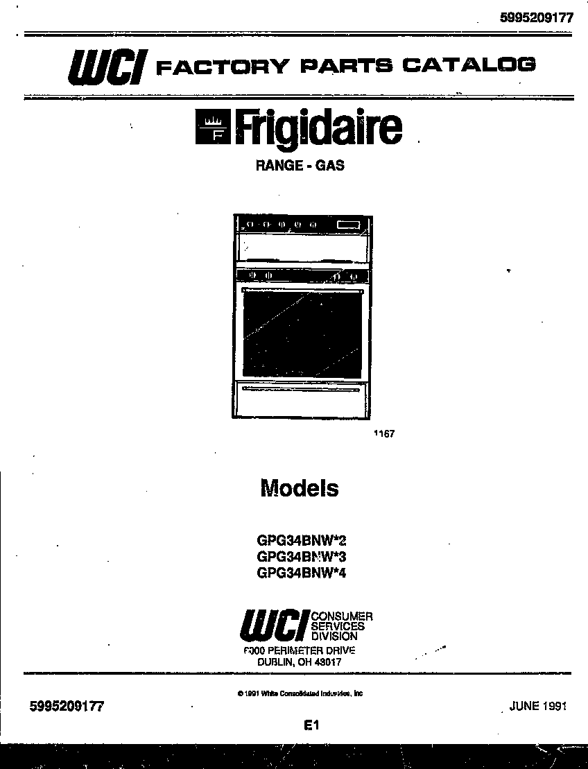 Frigidaire GPG34BNL3 cover diagram