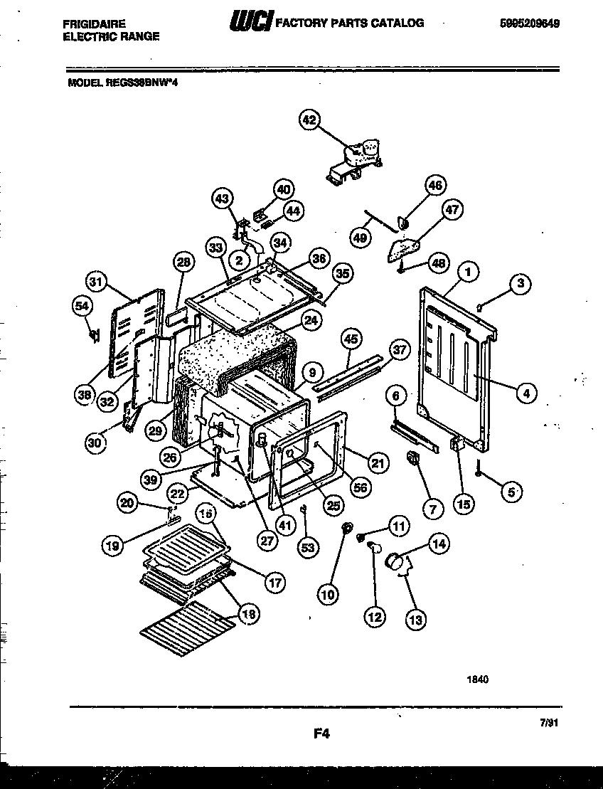 Frigidaire REGS38BNL4 body parts diagram