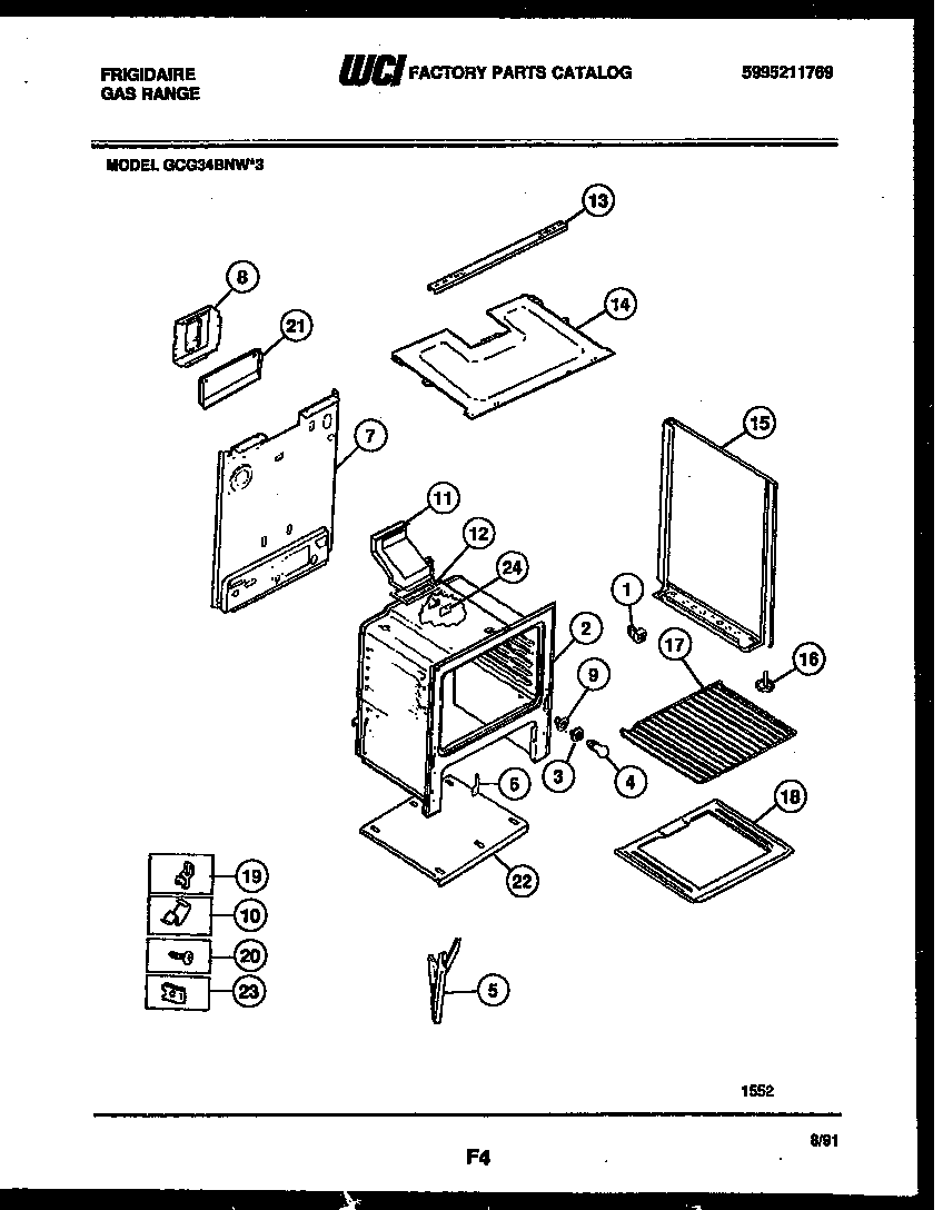 Frigidaire GCG34BNL3 body parts diagram