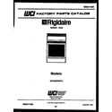 Frigidaire GPG39WNW2 cover sheet diagram