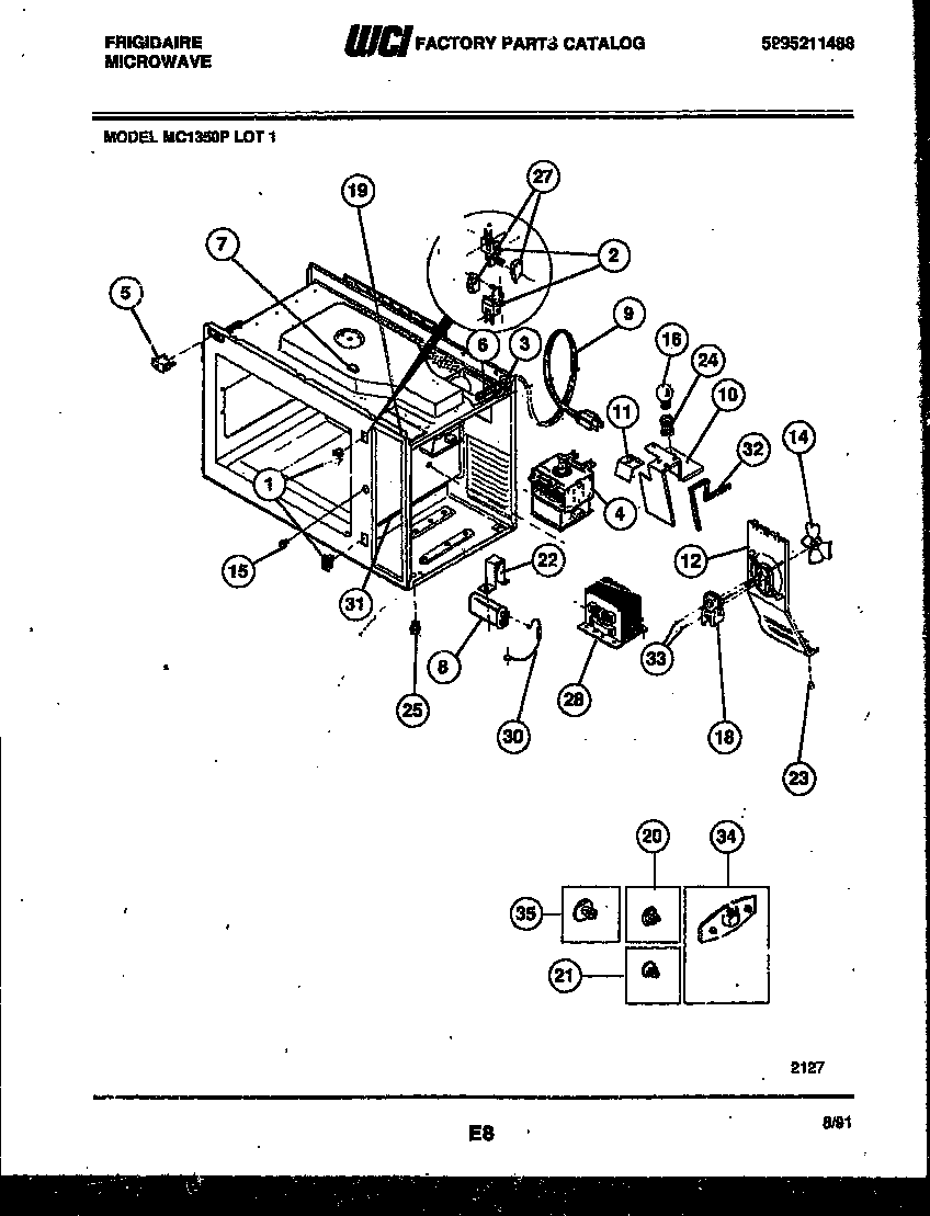 Frigidaire MC1350P1 functional parts diagram