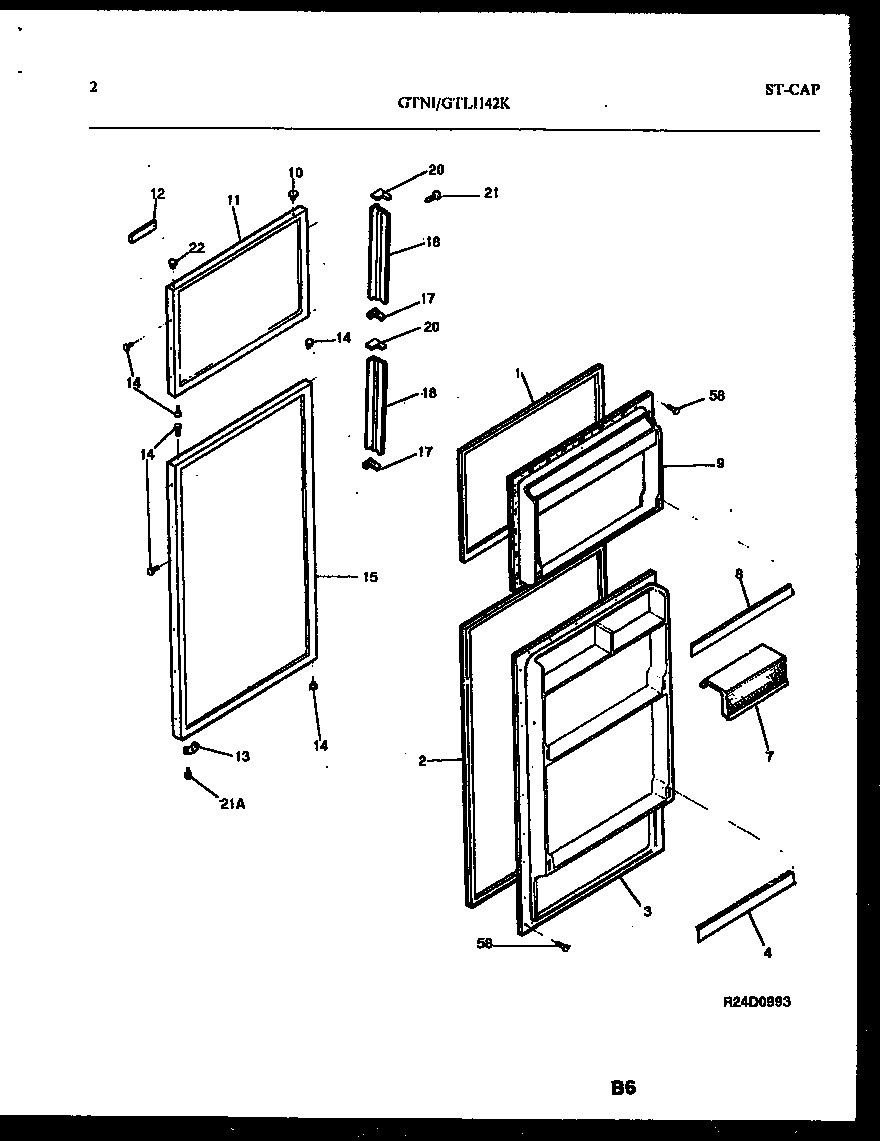 White-Westinghouse GTNI142WK0 door parts diagram