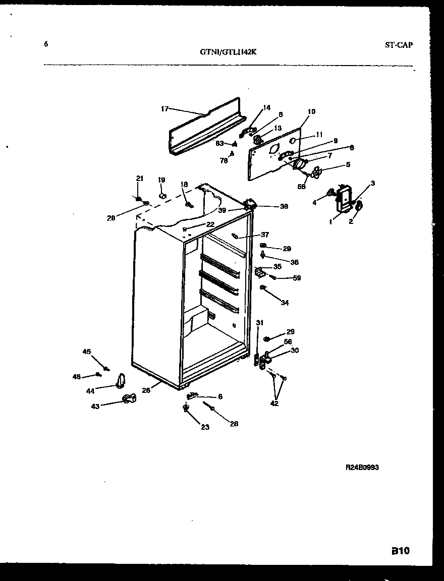 White-Westinghouse GTNI142WK0 cabinet parts diagram