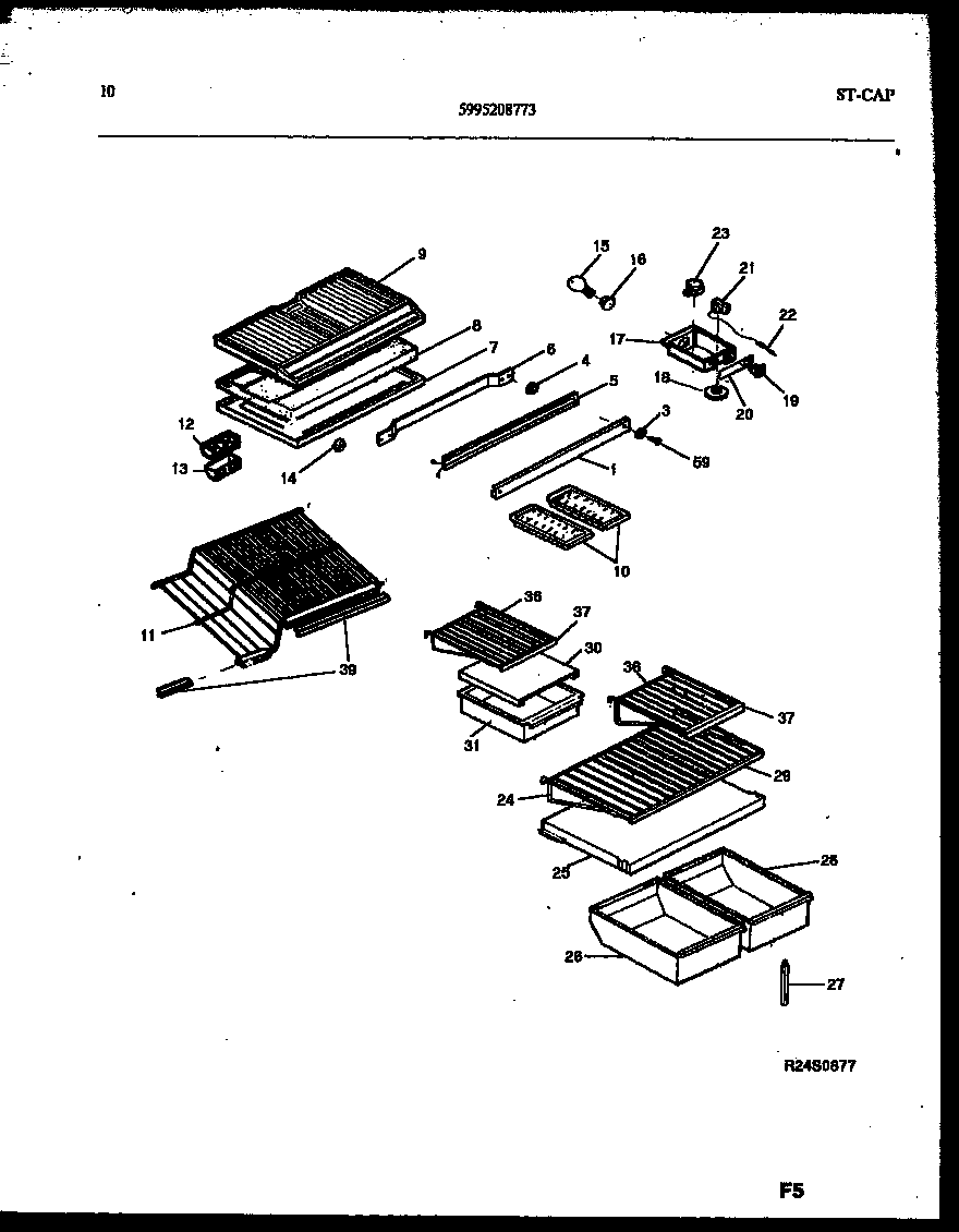 Frigidaire GTN198WH3 shelves and supports diagram