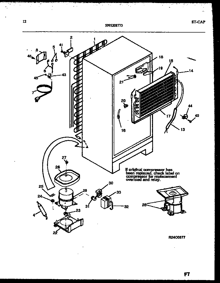 Frigidaire GTN198WH3 system and automatic defrost parts diagram