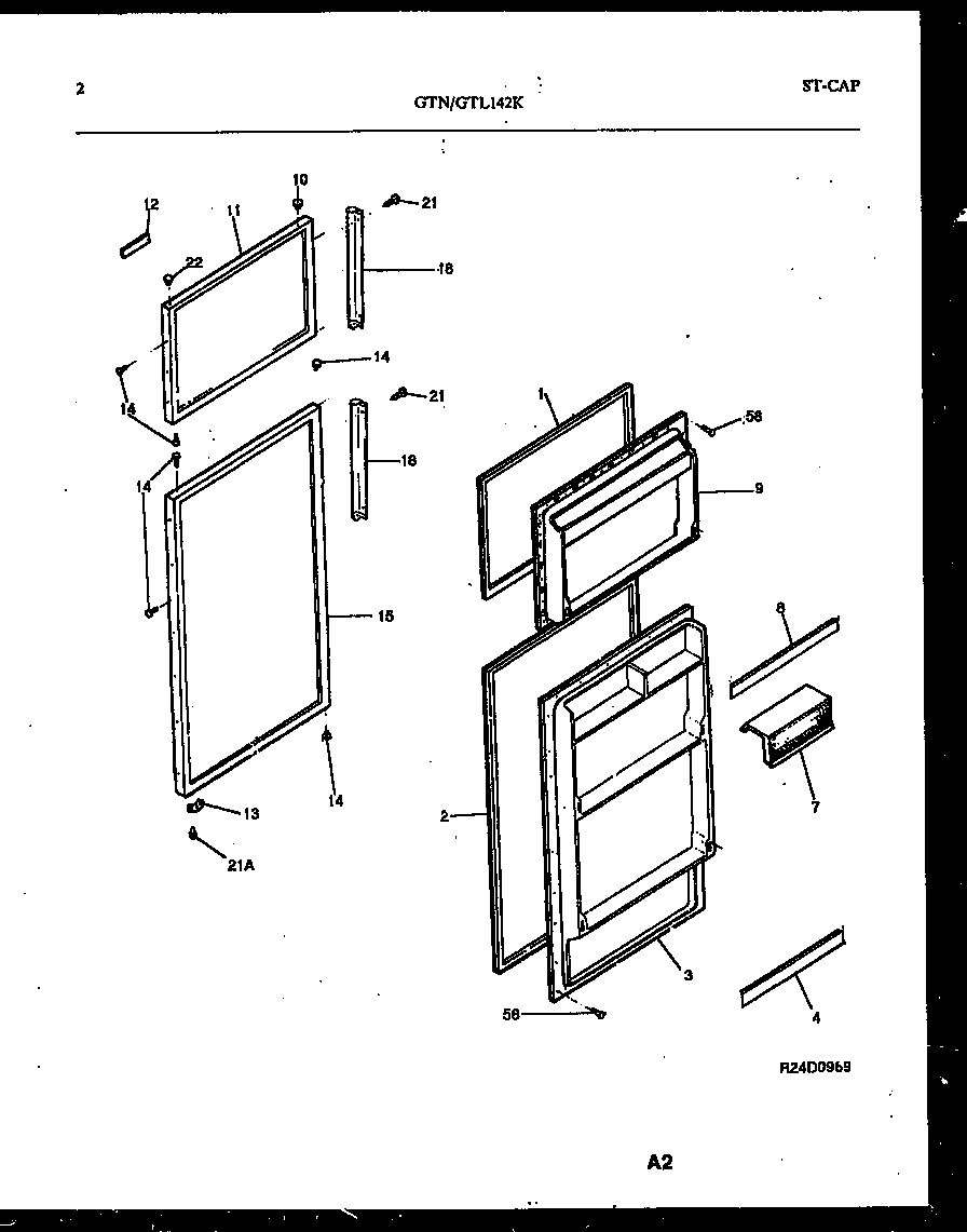 Tappan GTL142WK0 door parts diagram