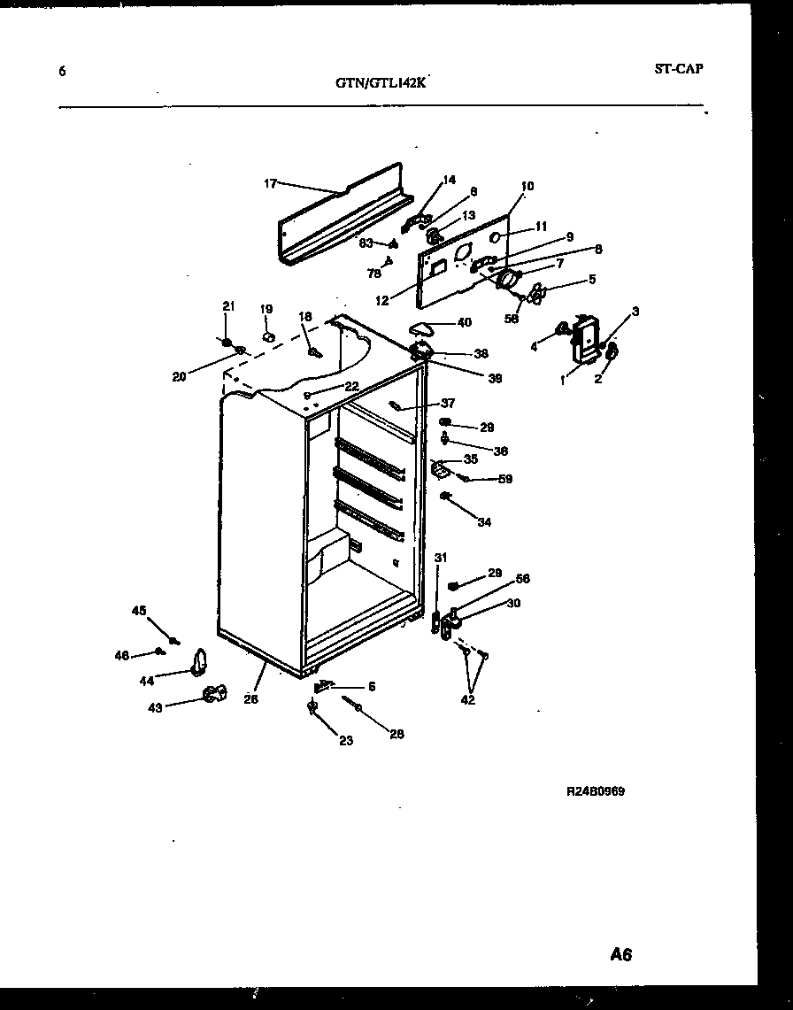 Tappan GTL142WK0 cabinet parts diagram