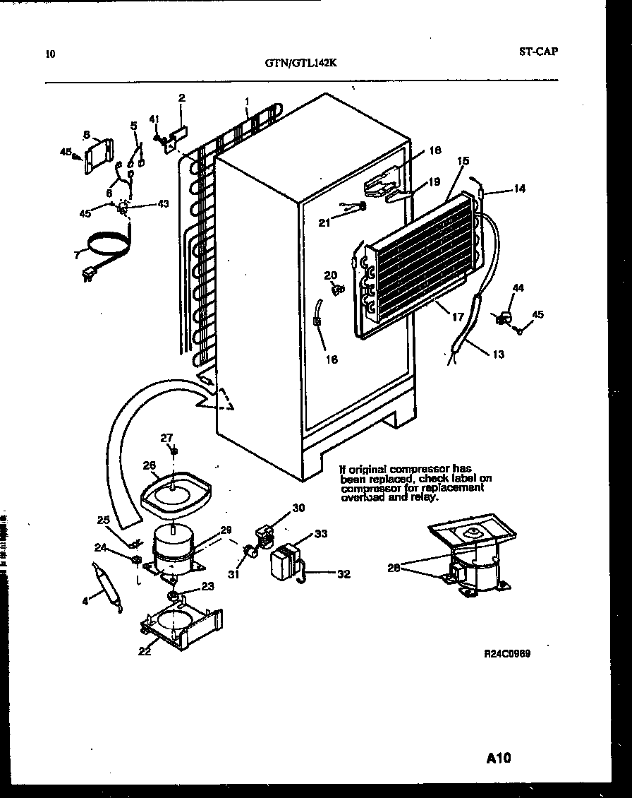 Tappan GTL142WK0 system and automatic defrost parts diagram