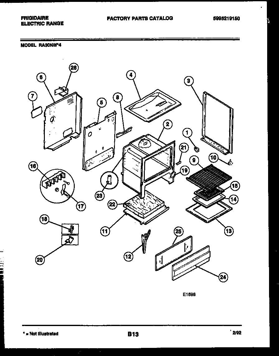 Frigidaire RA30NL4 body parts diagram