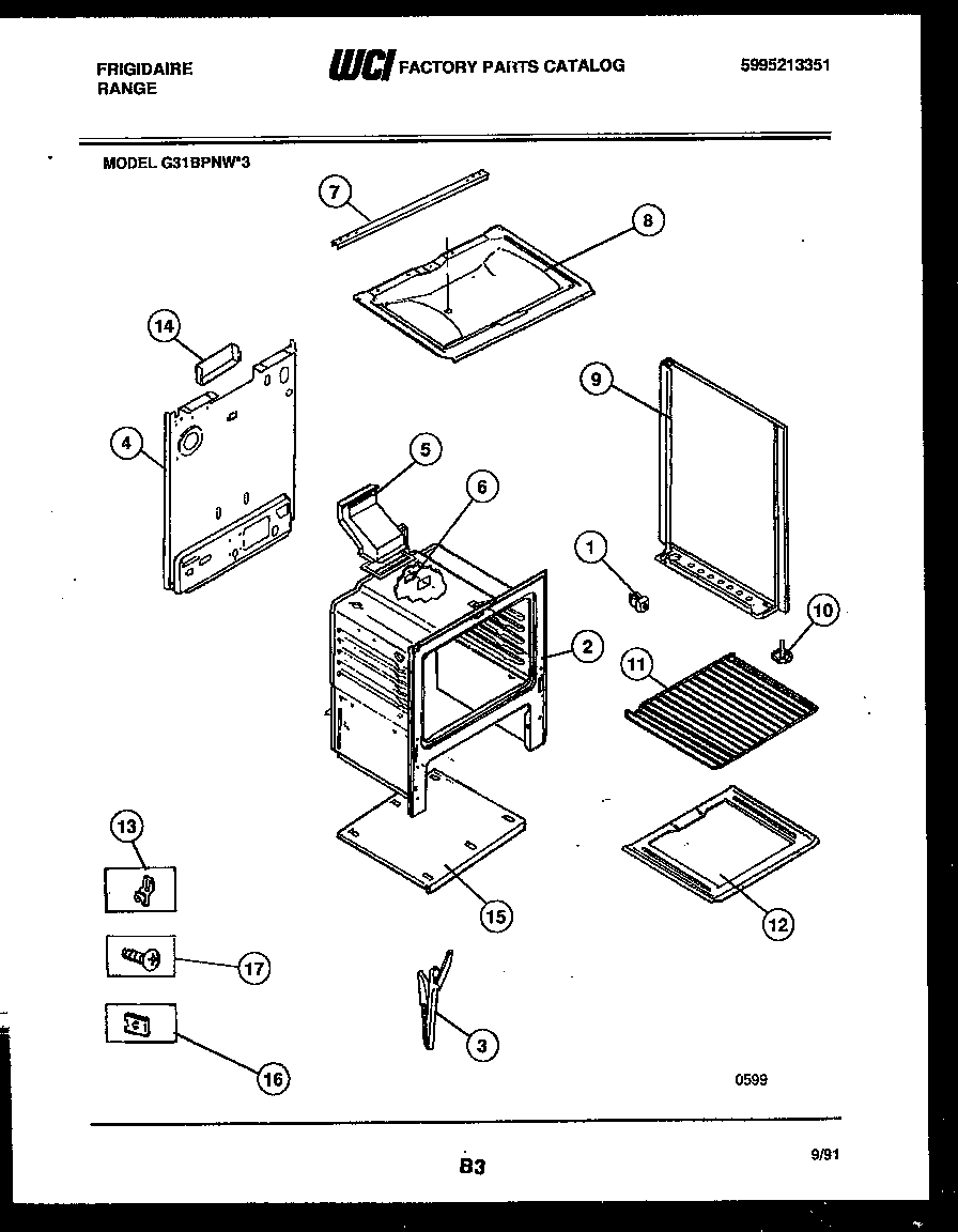 Frigidaire G31BPNL3 body parts diagram