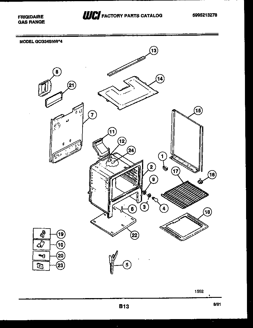 Frigidaire GCG34BNW4 body parts diagram