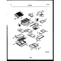 Frigidaire FPCE19TPL1 shelves and supports diagram
