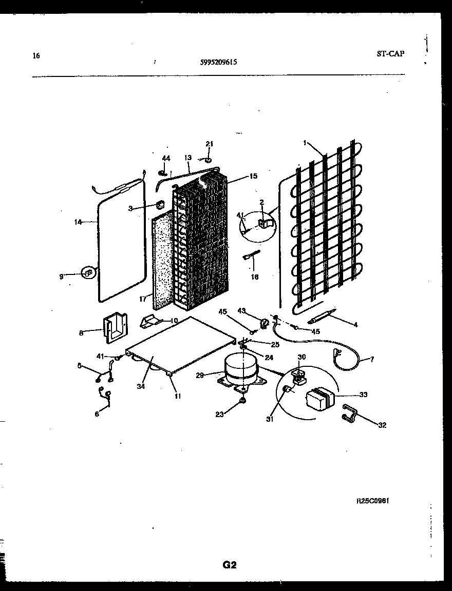 Frigidaire FPCIS22VPW1 system and automatic defrost parts diagram