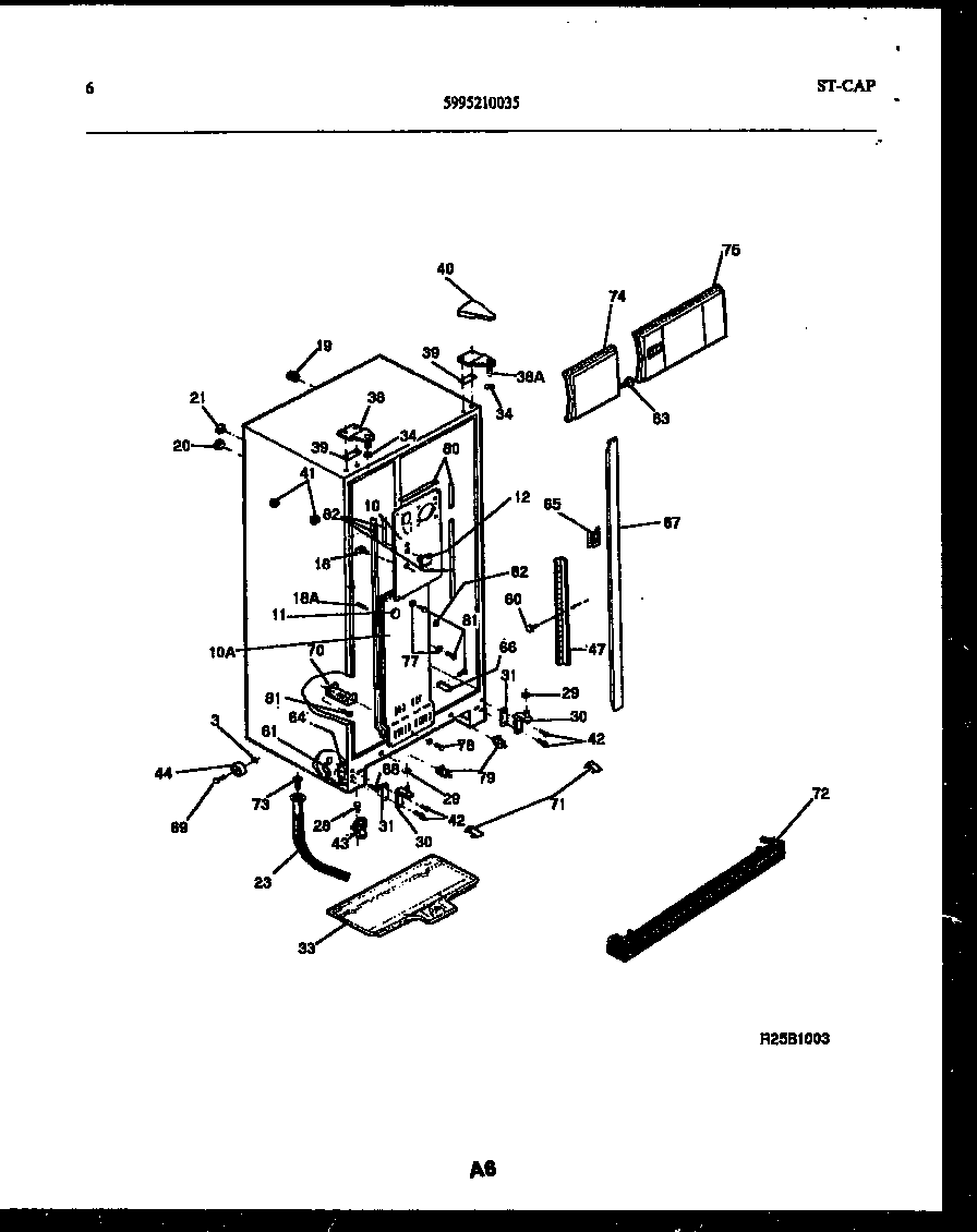 Frigidaire FPE22VPL1 cabinet parts diagram