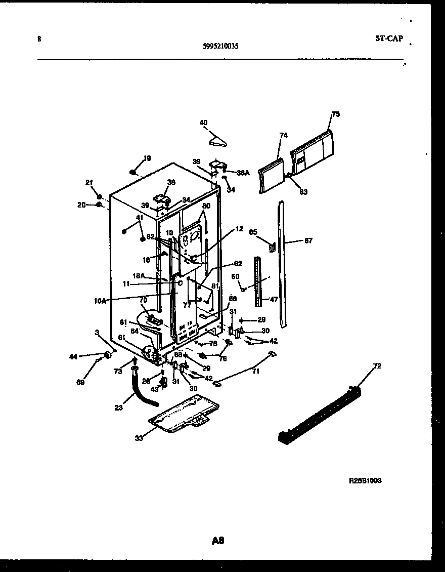 Frigidaire FPE22VPL1 cabinet parts diagram