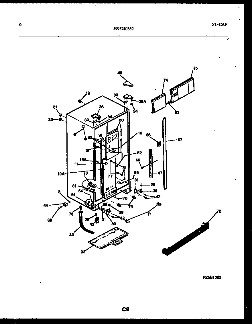 Frigidaire FPCI19VPL1 cabinet parts diagram