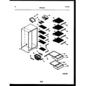 Frigidaire FPCI19VPW1 shelves and supports diagram