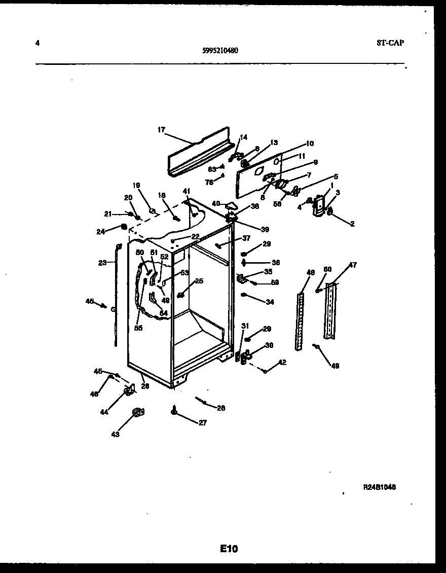 Frigidaire FPCEW21TIRW1 cabinet parts diagram
