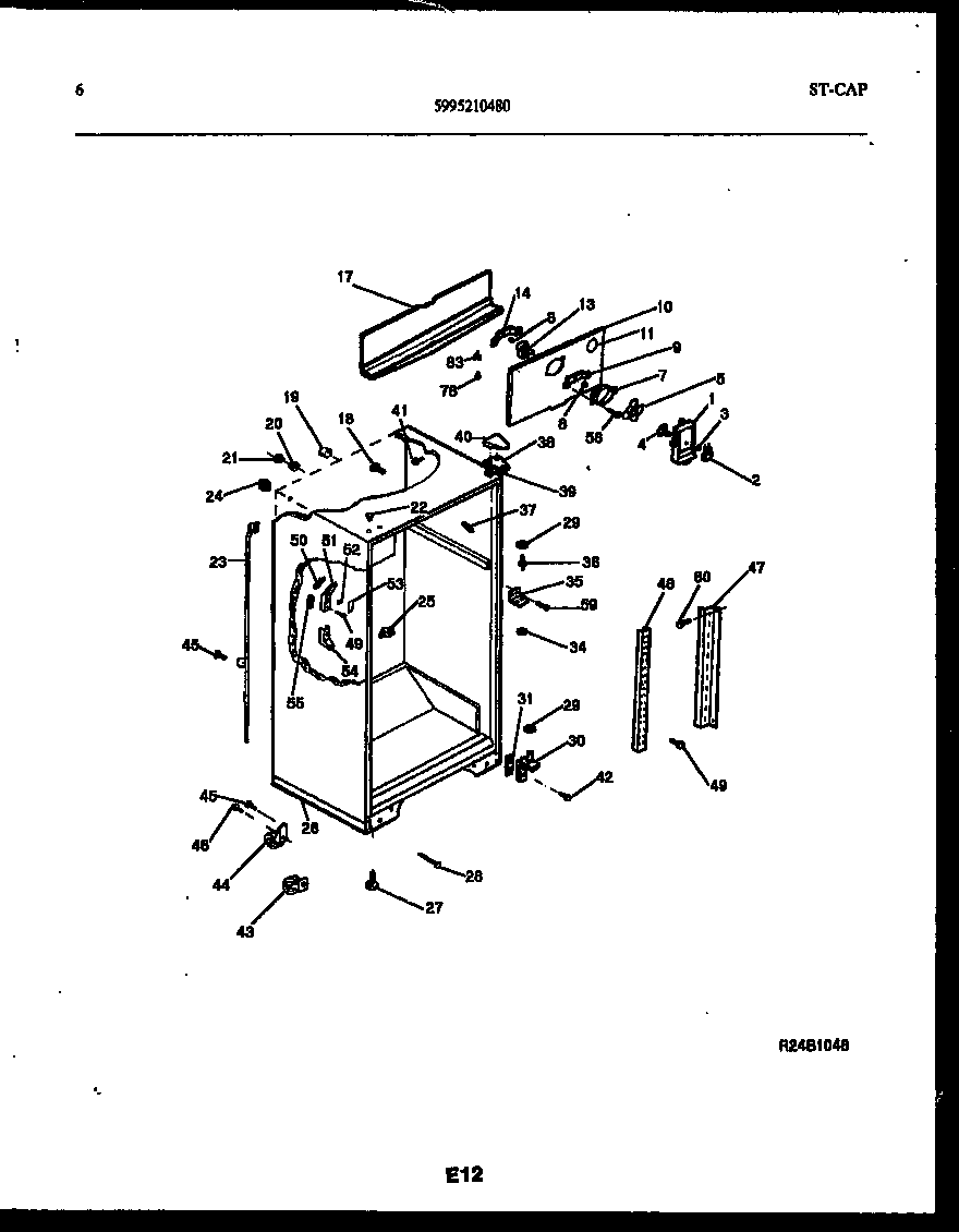 Frigidaire FPCEW21TIRW1 cabinet parts diagram