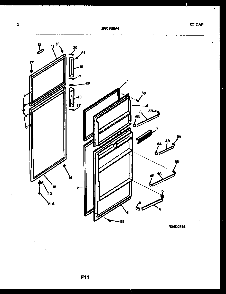 Frigidaire ATN130HK1 door parts diagram