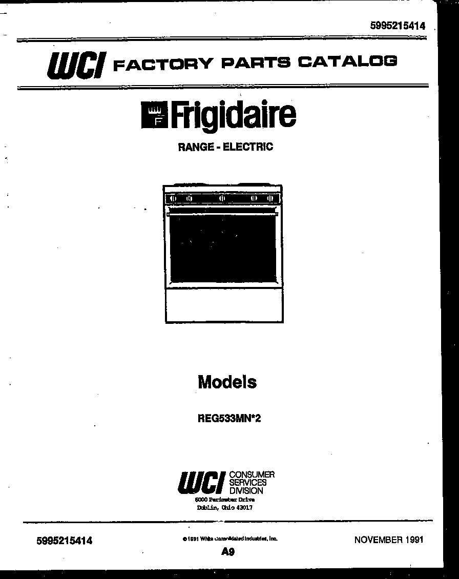 Frigidaire REG533MNW2 cover diagram