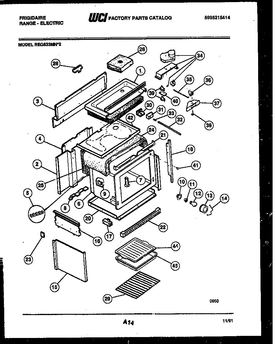 Frigidaire REG533MNW2 body parts diagram