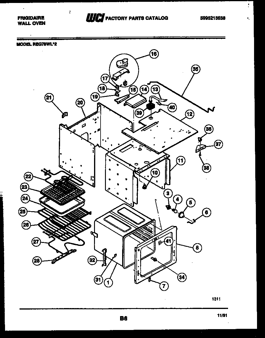 Frigidaire REG78WL2 body parts diagram