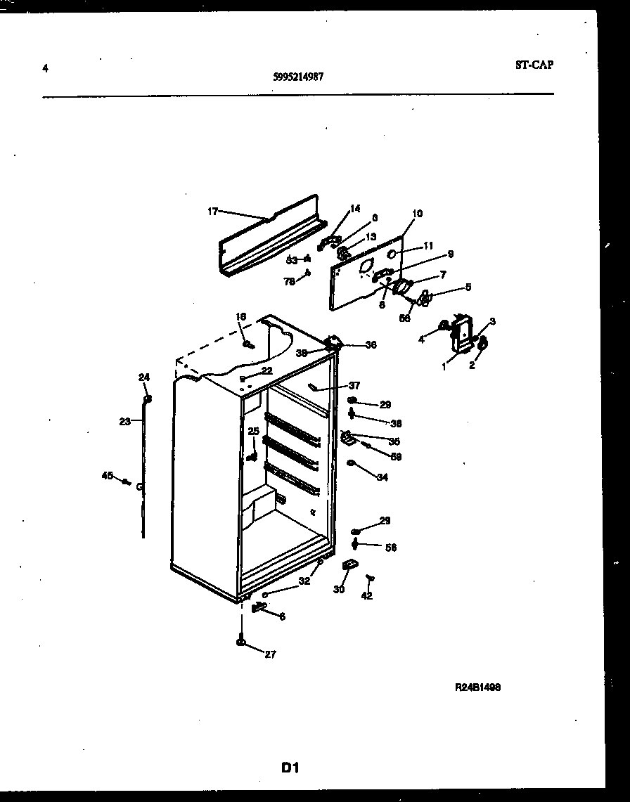 Frigidaire ATN130BK2 cabinet parts diagram