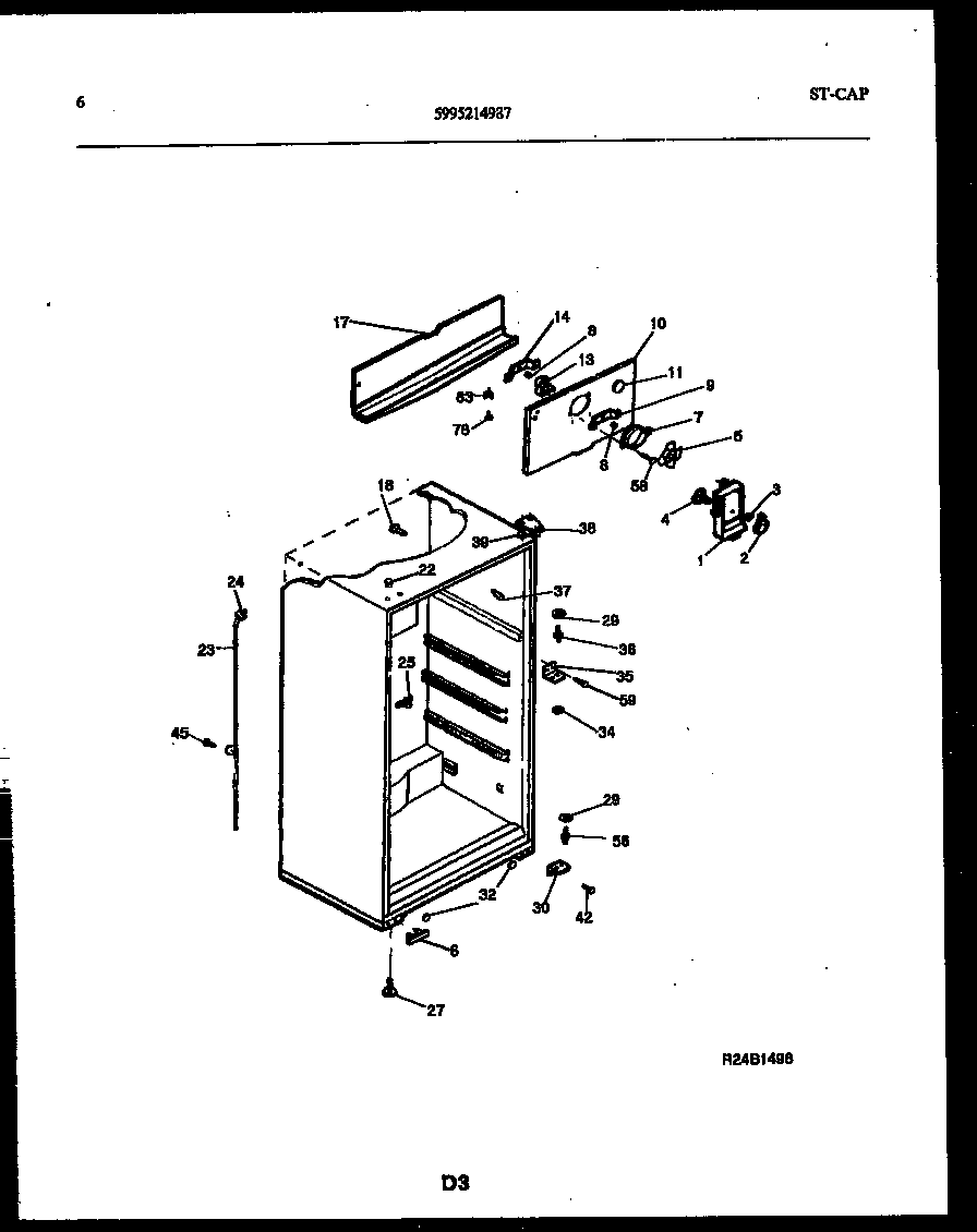 Frigidaire ATN130BK2 cabinet parts diagram