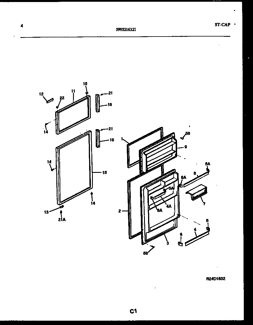Frigidaire FPD14TPH1 door parts diagram