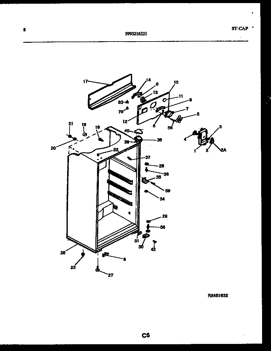 Frigidaire FPD14TPH1 cabinet parts diagram