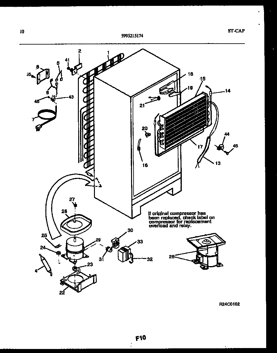 Frigidaire FP18TLW6 system and automatic defrost parts diagram