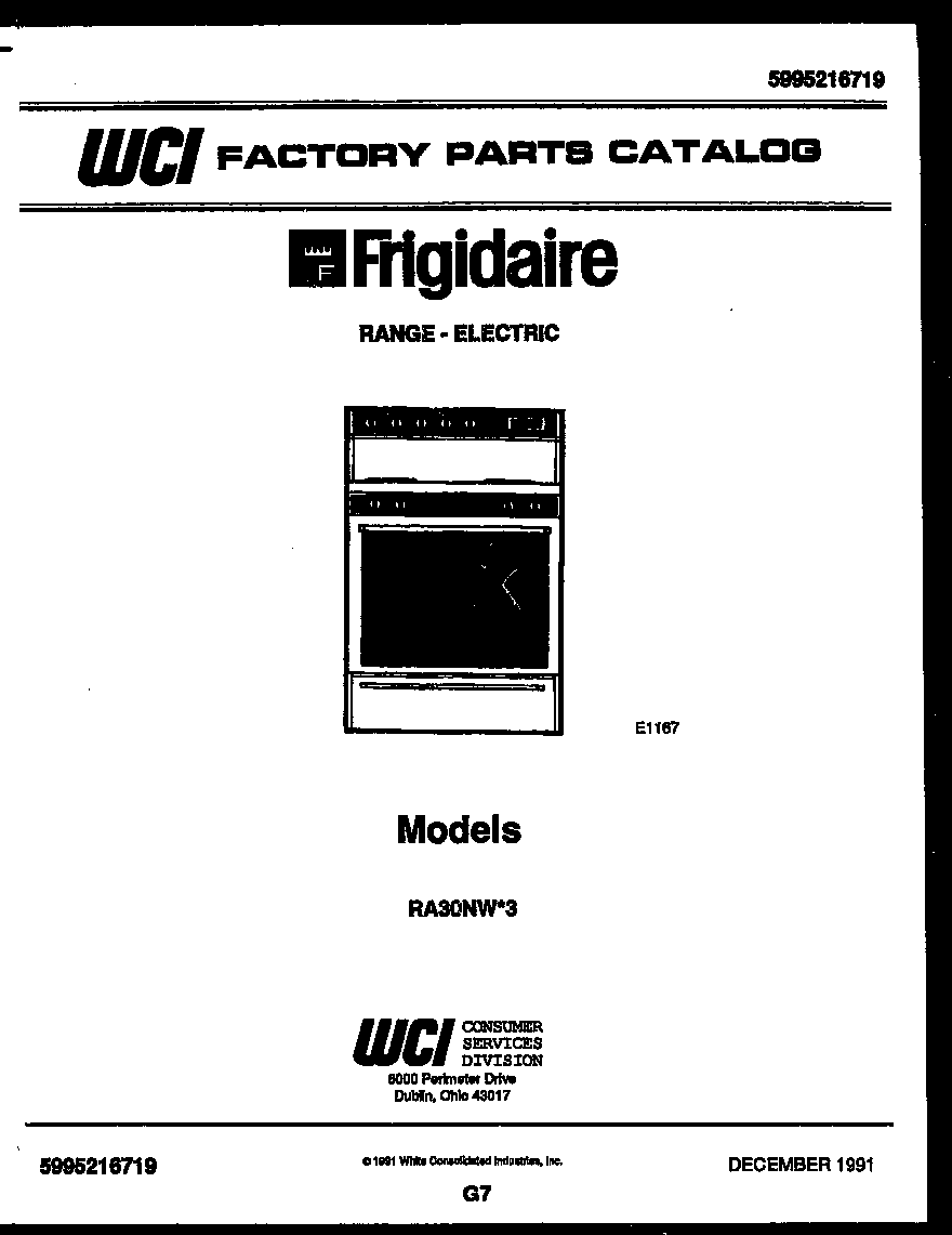 Frigidaire RA30NL3 cover diagram