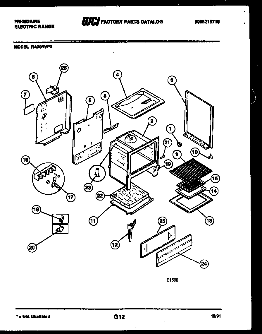 Frigidaire RA30NL3 body parts diagram