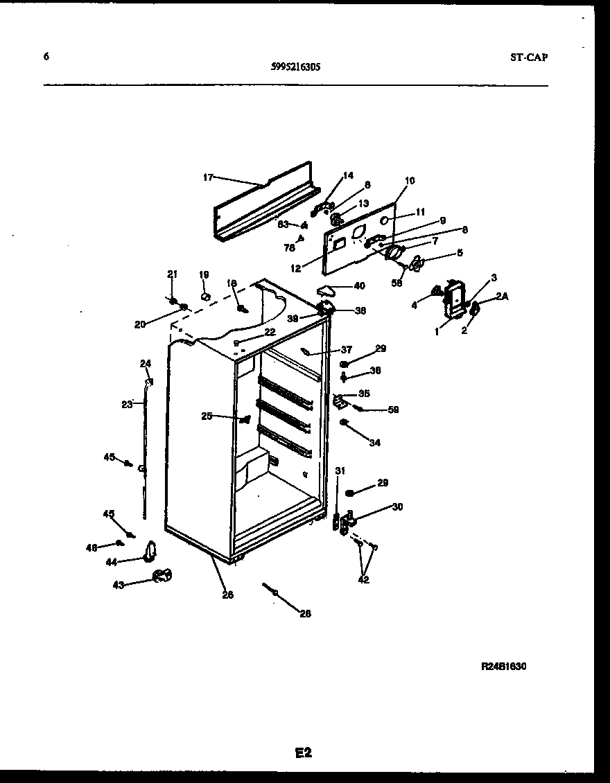 Frigidaire FPD17TPW1 cabinet parts diagram
