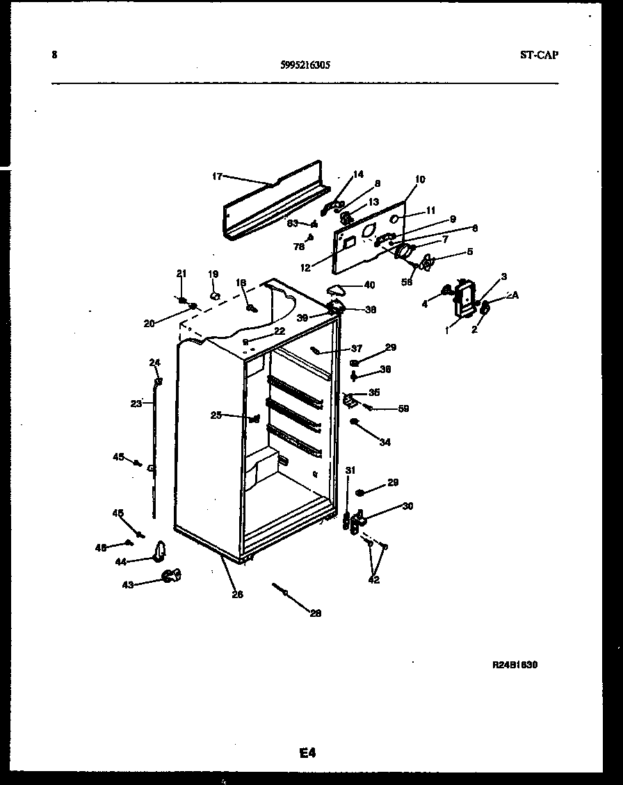 Frigidaire FPD17TPW1 cabinet parts diagram