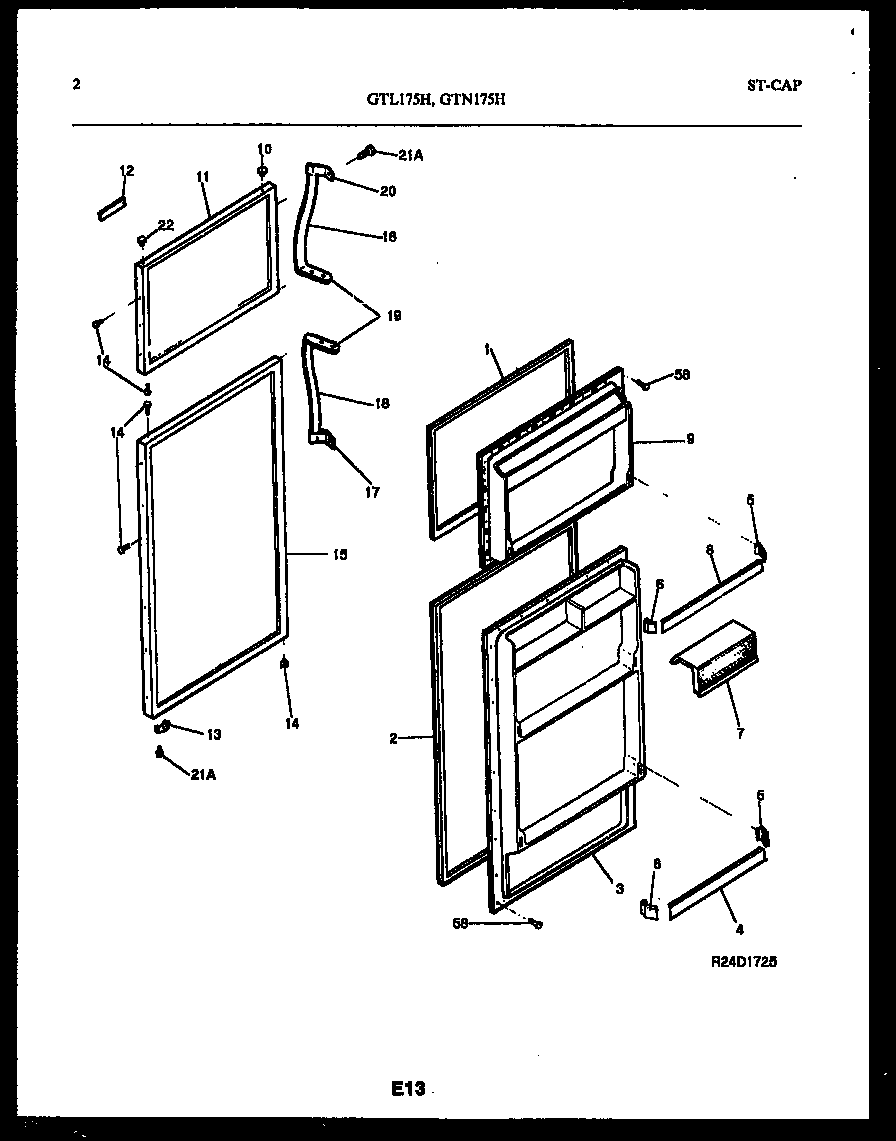Gibson GTL175HH4 door parts diagram