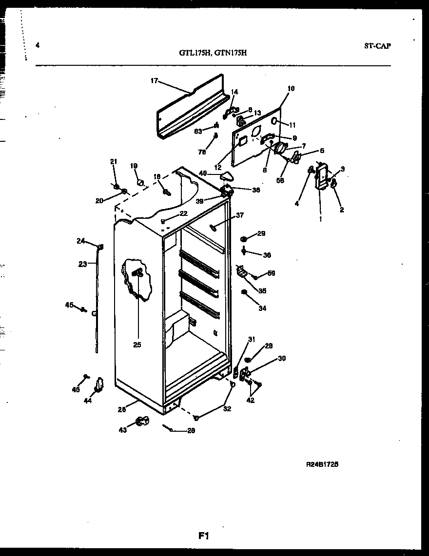 Gibson GTL175HH4 cabinet parts diagram