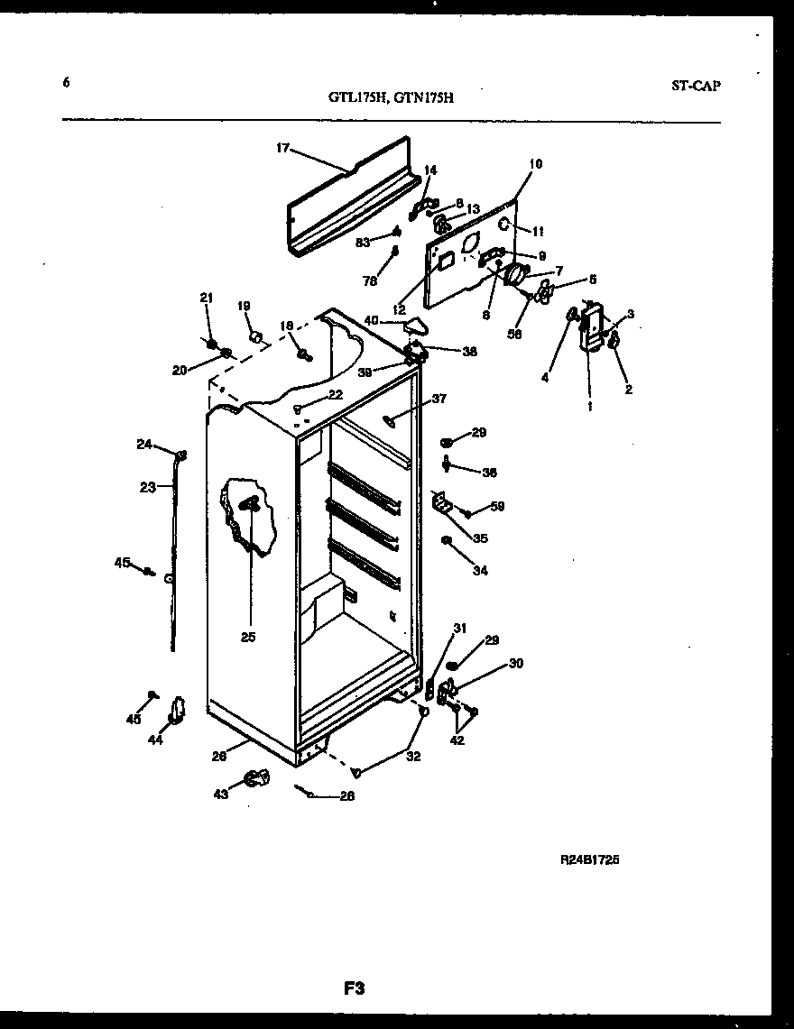 Gibson GTL175HH4 cabinet parts diagram